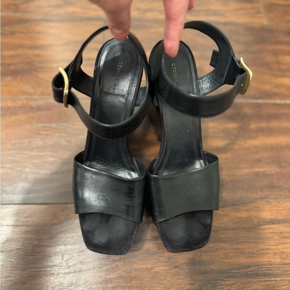 Celine Black Leather Women's Sandals